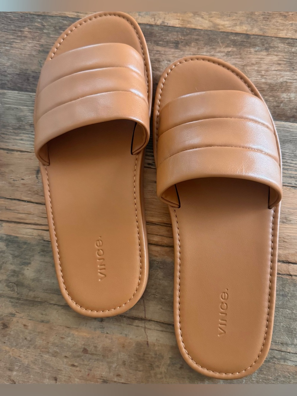VINCE. Olina Leather Slip-On Padded Footbed Slide Sandal 9.5 - Picture 7 of 12